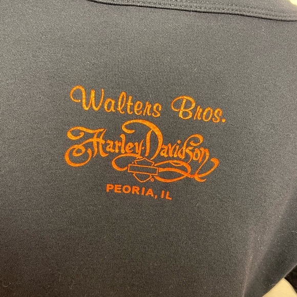 Harley-Davidson Black T Shirt Orange Glitter Bar And Shield Logo Size XL - Picture 6 of 15